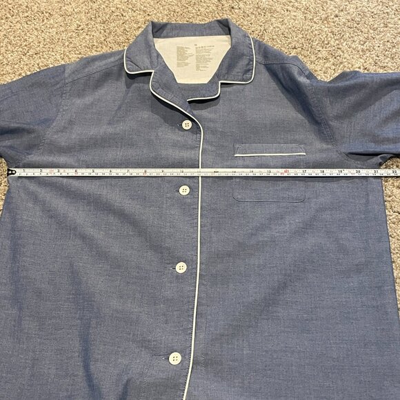 Muji Pajama Set Blue with White Piping Size M - Picture 6 of 15